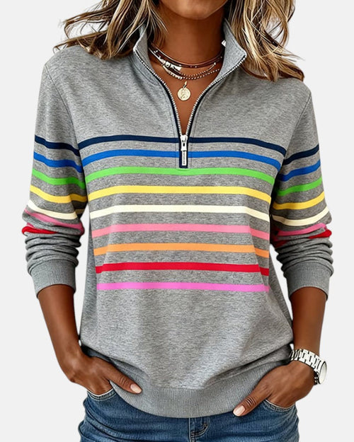 ROUSSEL PARIS | PULL RAYÉ À FERMETURE ÉCLAIR POUR FEMMES