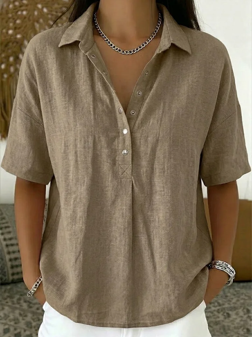 ROUSSEL PARIS | BLOUSE À COL EN V AVEC BOUTONS POUR FEMMES