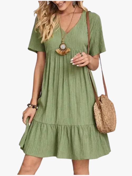 ROUSSEL PARIS | ROBE D'ÉTÉ ÉLÉGANTE À MANCHES COURTES POUR FEMME