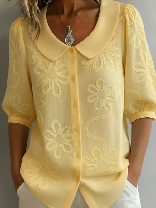 ROUSSEL PARIS | BLOUSE FLORALE COL ROND POUR FEMMES