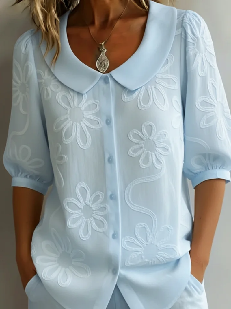 ROUSSEL PARIS | BLOUSE FLORALE COL ROND POUR FEMMES