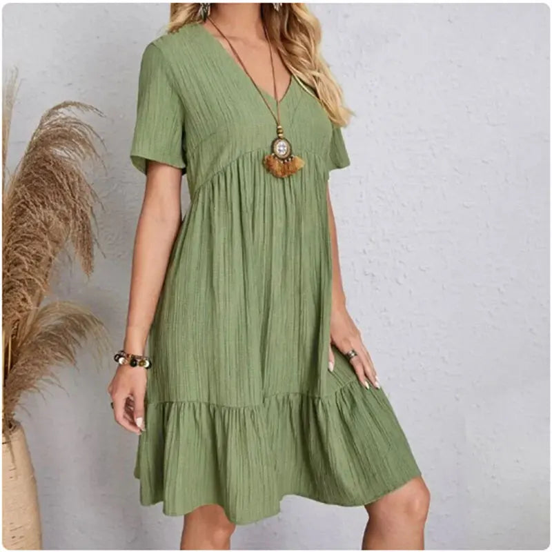ROUSSEL PARIS | ROBE D'ÉTÉ ÉLÉGANTE À MANCHES COURTES POUR FEMME