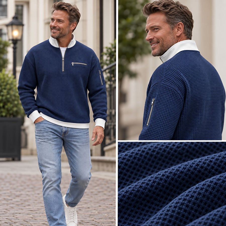 ROUSSEL PARIS | Pull en maille gaufré à demi-zip