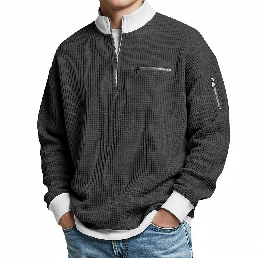 ROUSSEL PARIS | Pull en maille gaufré à demi-zip