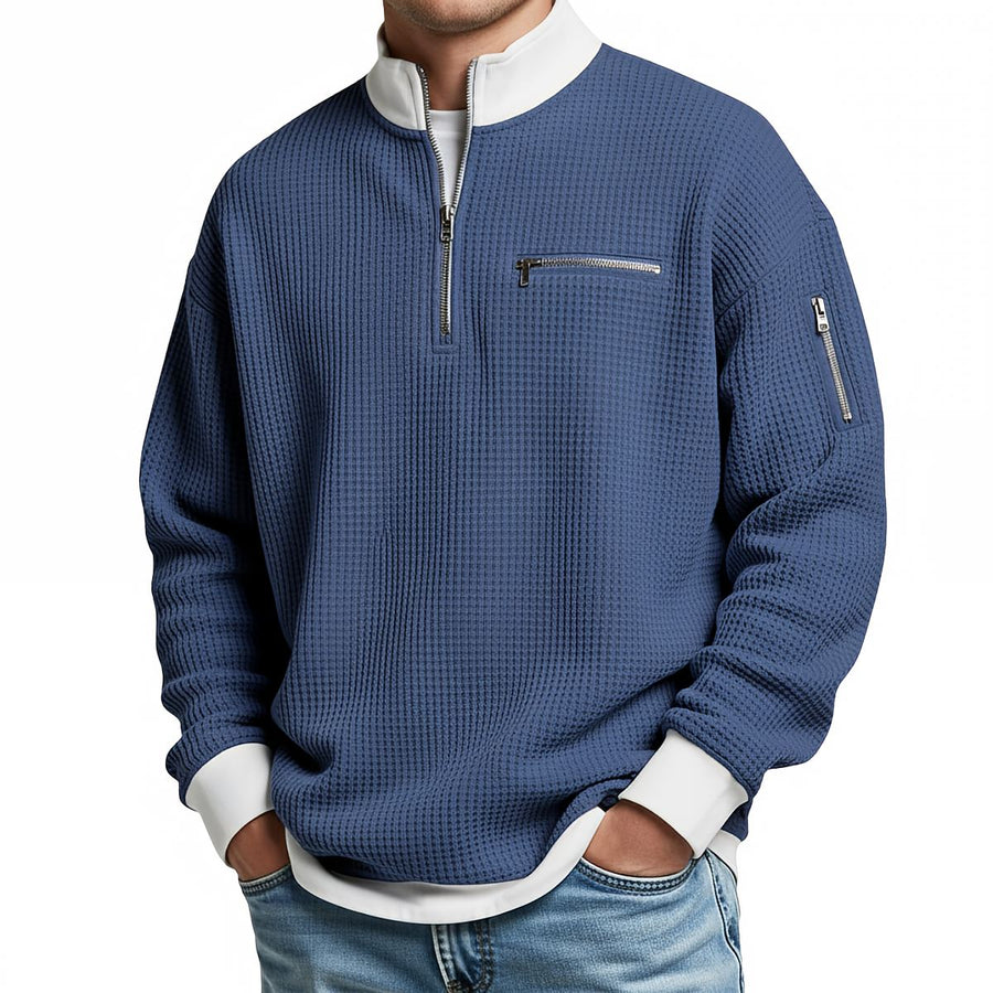 ROUSSEL PARIS | Pull en maille gaufré à demi-zip