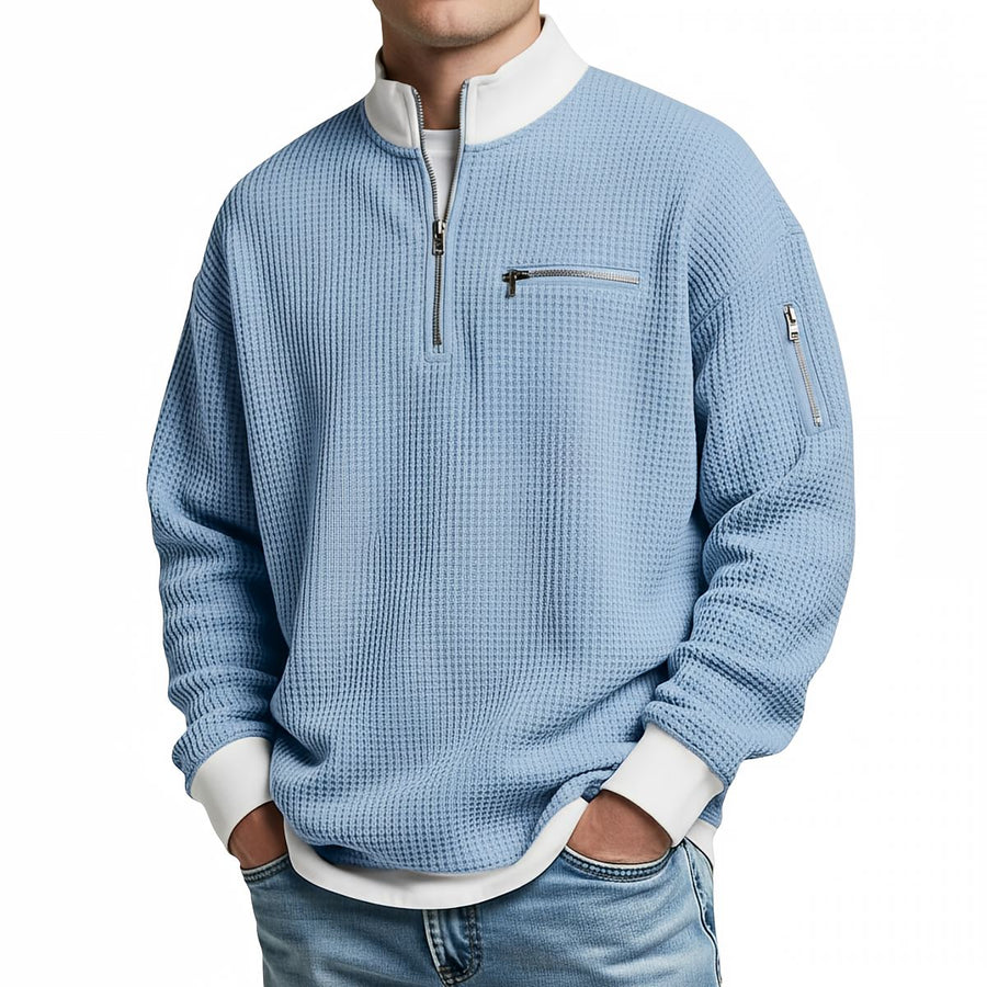ROUSSEL PARIS | Pull en maille gaufré à demi-zip