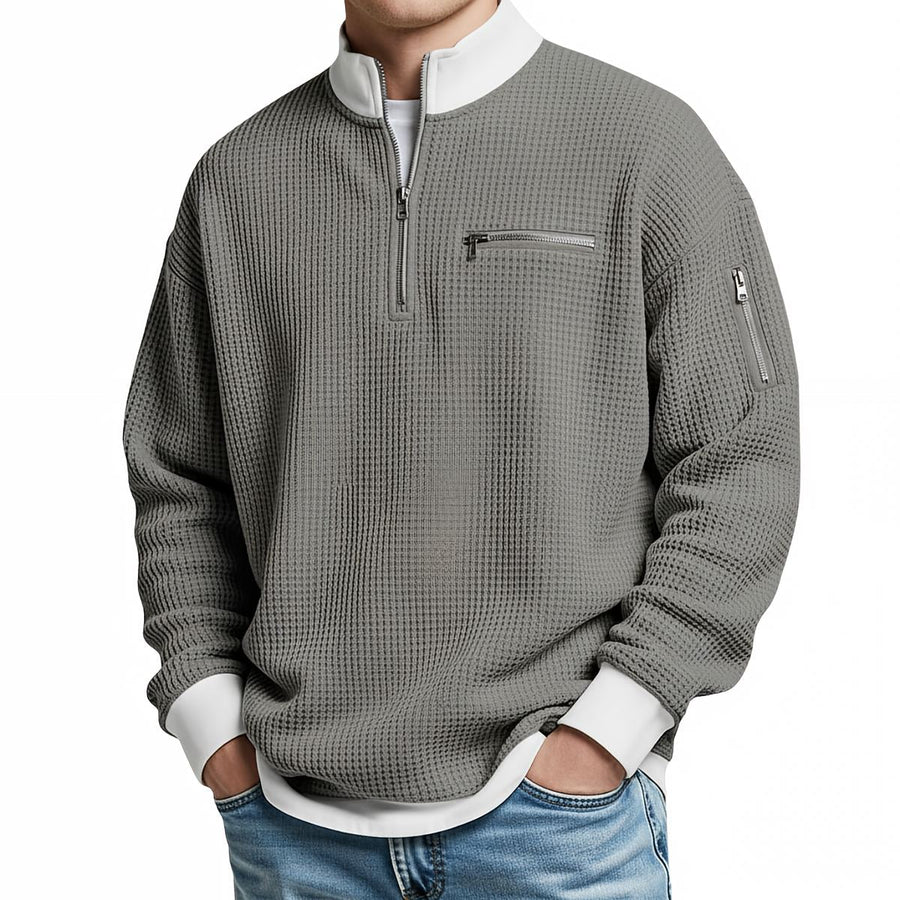 ROUSSEL PARIS | Pull en maille gaufré à demi-zip
