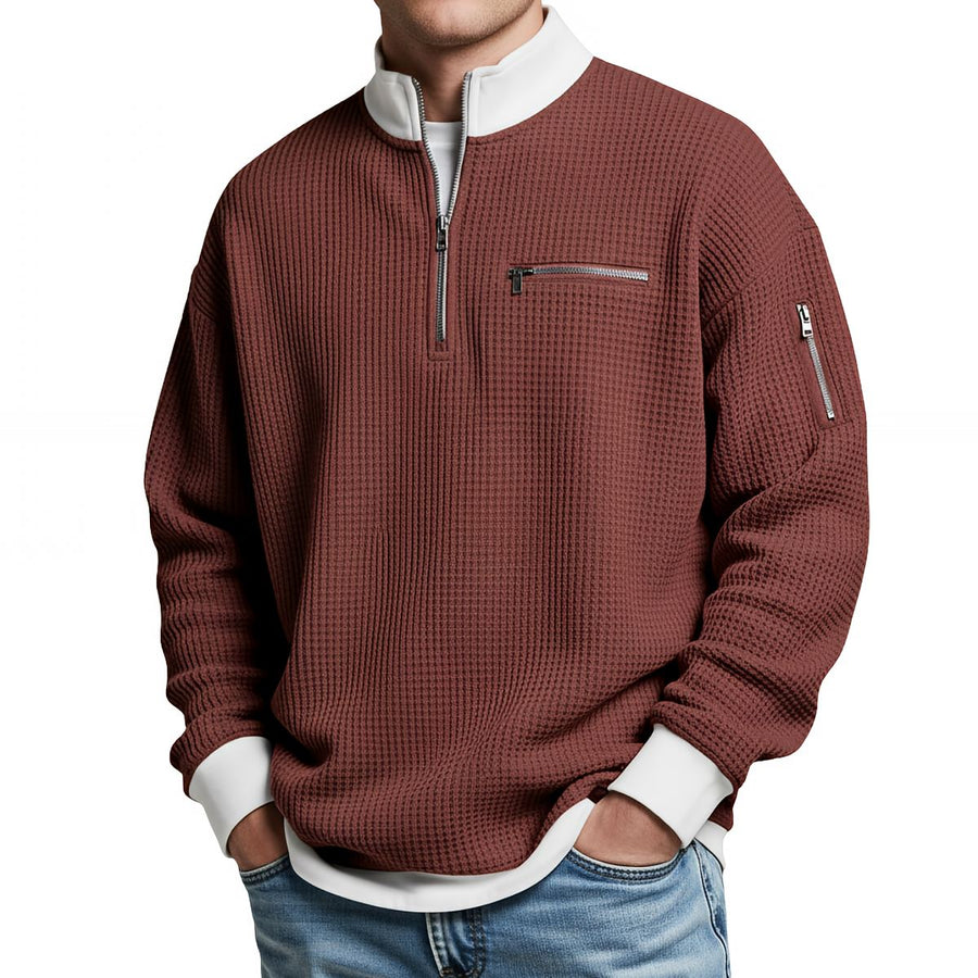 ROUSSEL PARIS | Pull en maille gaufré à demi-zip