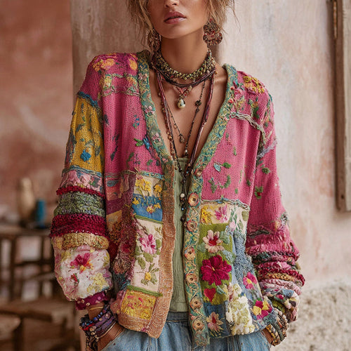 ROUSSEL PARIS | GILET EN PATCHWORK FLORAL POUR FEMMES