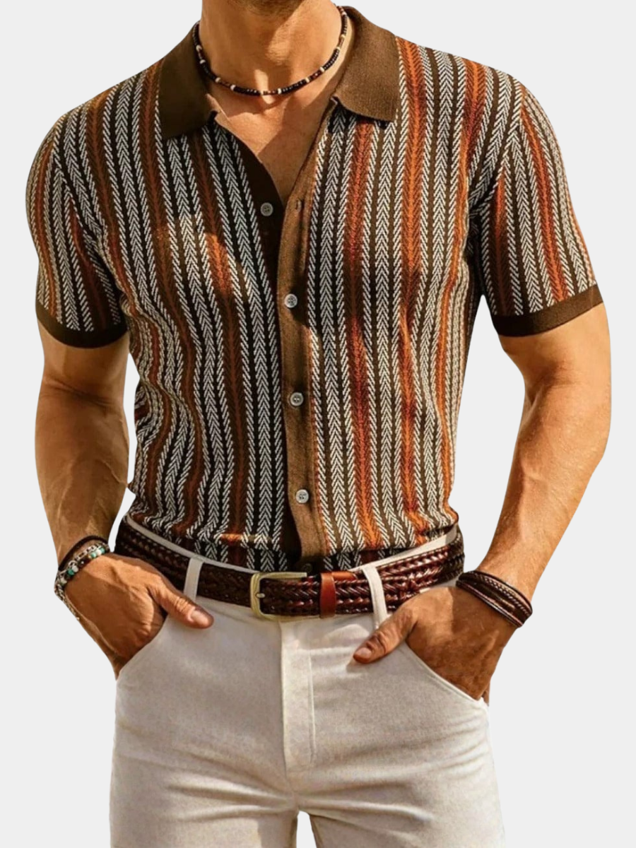 ROUSSEL PARIS | POLO MAILLE CHEVRON POUR HOMME