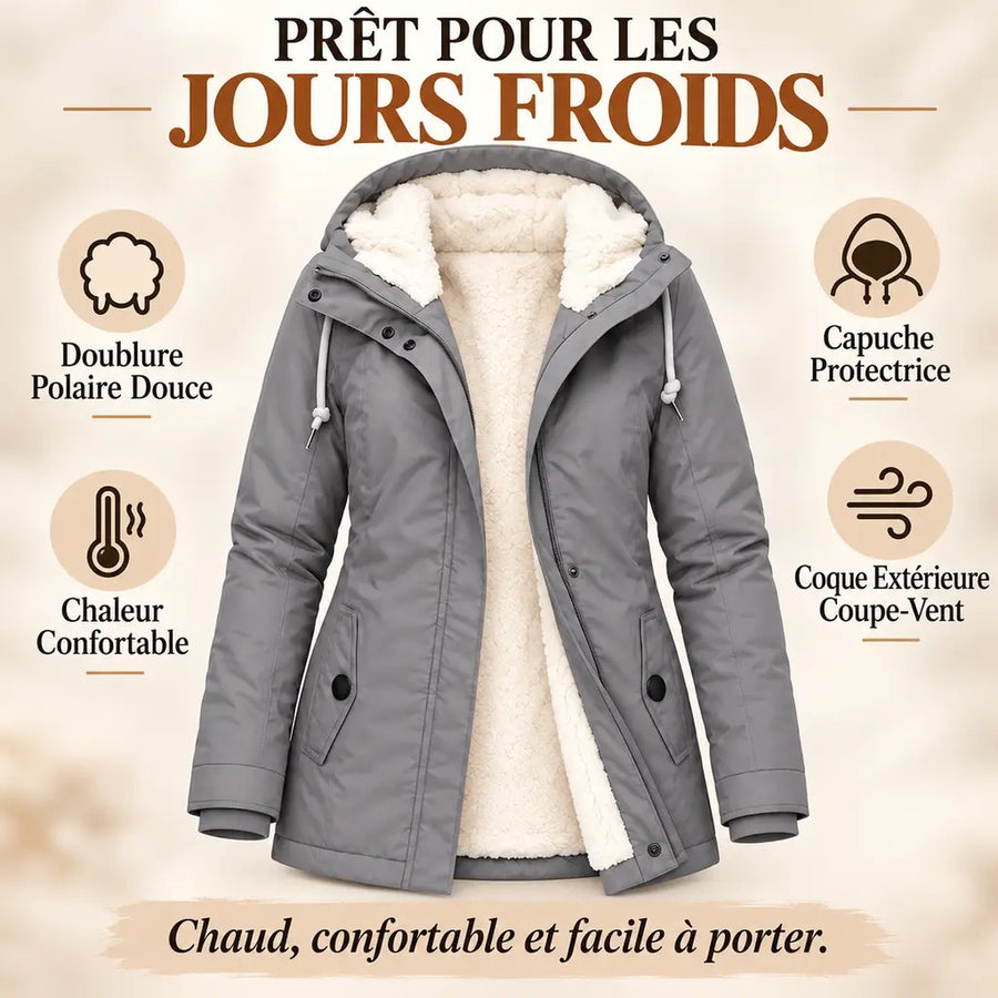 Manteau chaud et imperméable avec capuche ajustable – Roussel Paris