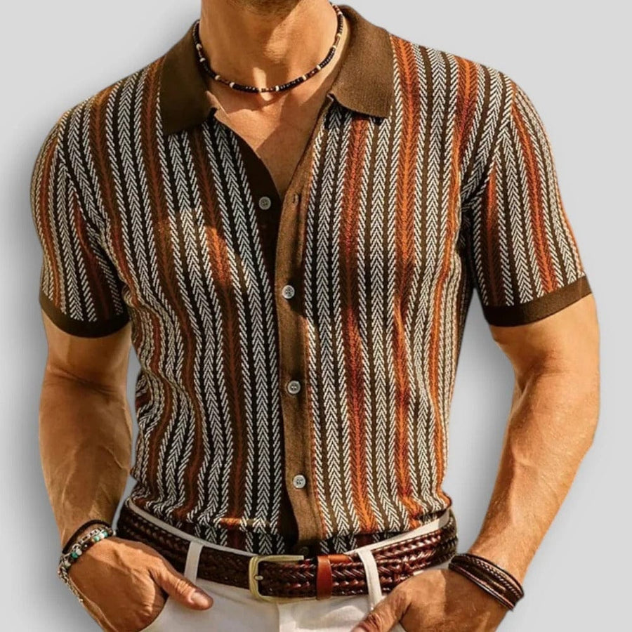 ROUSSEL PARIS | POLO MAILLE CHEVRON POUR HOMME