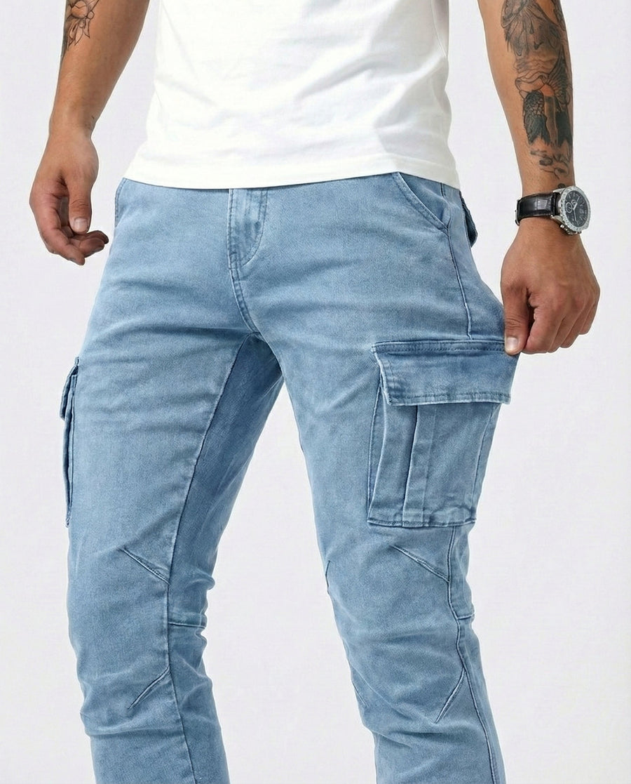 ROUSSEL PARIS | Pantalon Cargo Marine Élastique