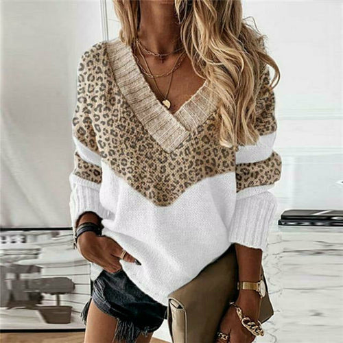 ROUSSEL PARIS | PULL PATCHWORK IMPRIMÉ LÉOPARD POUR FEMMES
