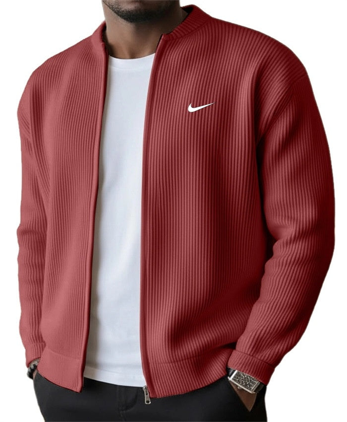 ROUSSEL PARIS | Veste Zippée Côtelée Homme, Col Montant Stretch