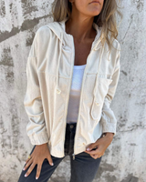 MOREAU LYON | VESTE À CAPUCHE EN VELOURS CÔTELÉ POUR FEMME