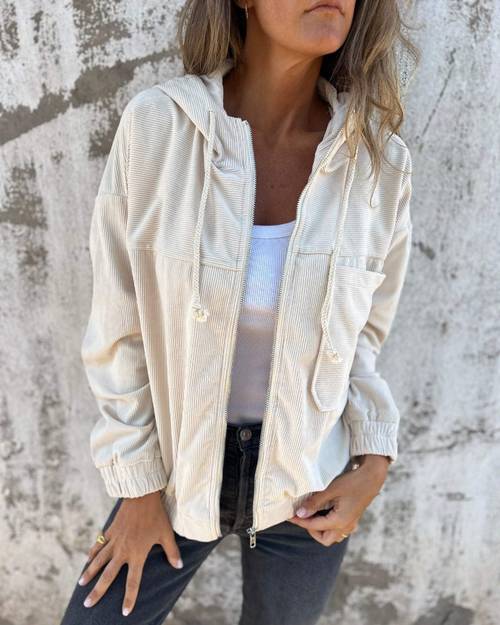ROUSSEL PARIS | VESTE À CAPUCHE EN VELOURS CÔTELÉ POUR FEMME