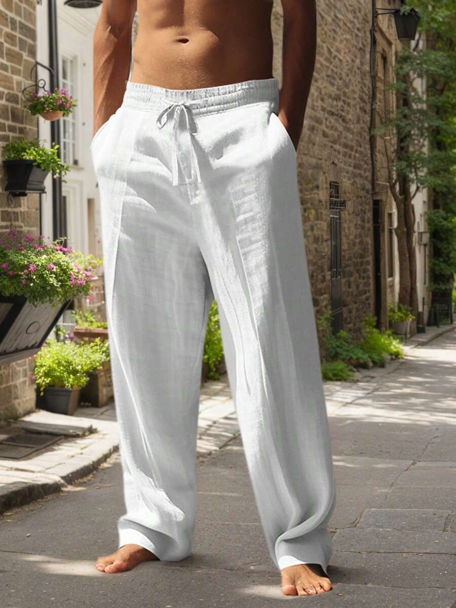 MATHIS | PANTALON LÉGER EN LIN AVEC CORDON