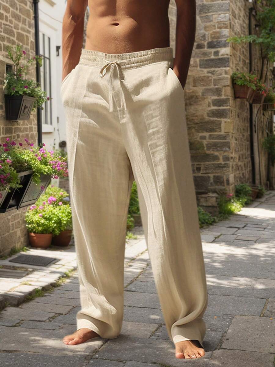 MATHIS | PANTALON LÉGER EN LIN AVEC CORDON