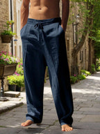 MATHIS | PANTALON LÉGER EN LIN AVEC CORDON