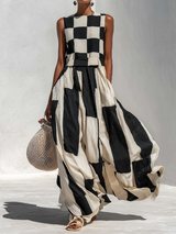 ROUSSEL PARIS | Robe Maxi sans Manches avec Panneau Contrastant