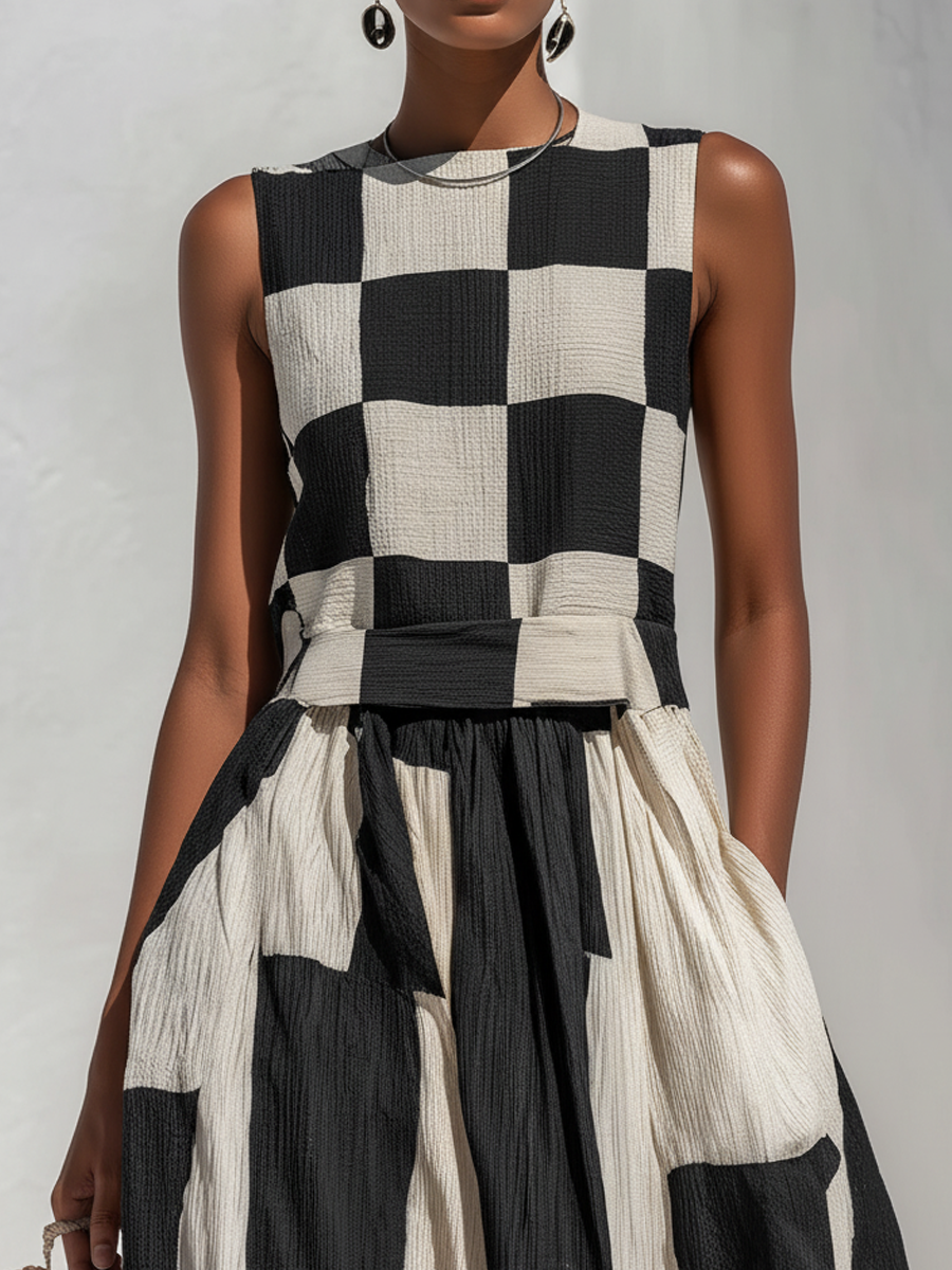 ROUSSEL PARIS | Robe Maxi sans Manches avec Panneau Contrastant