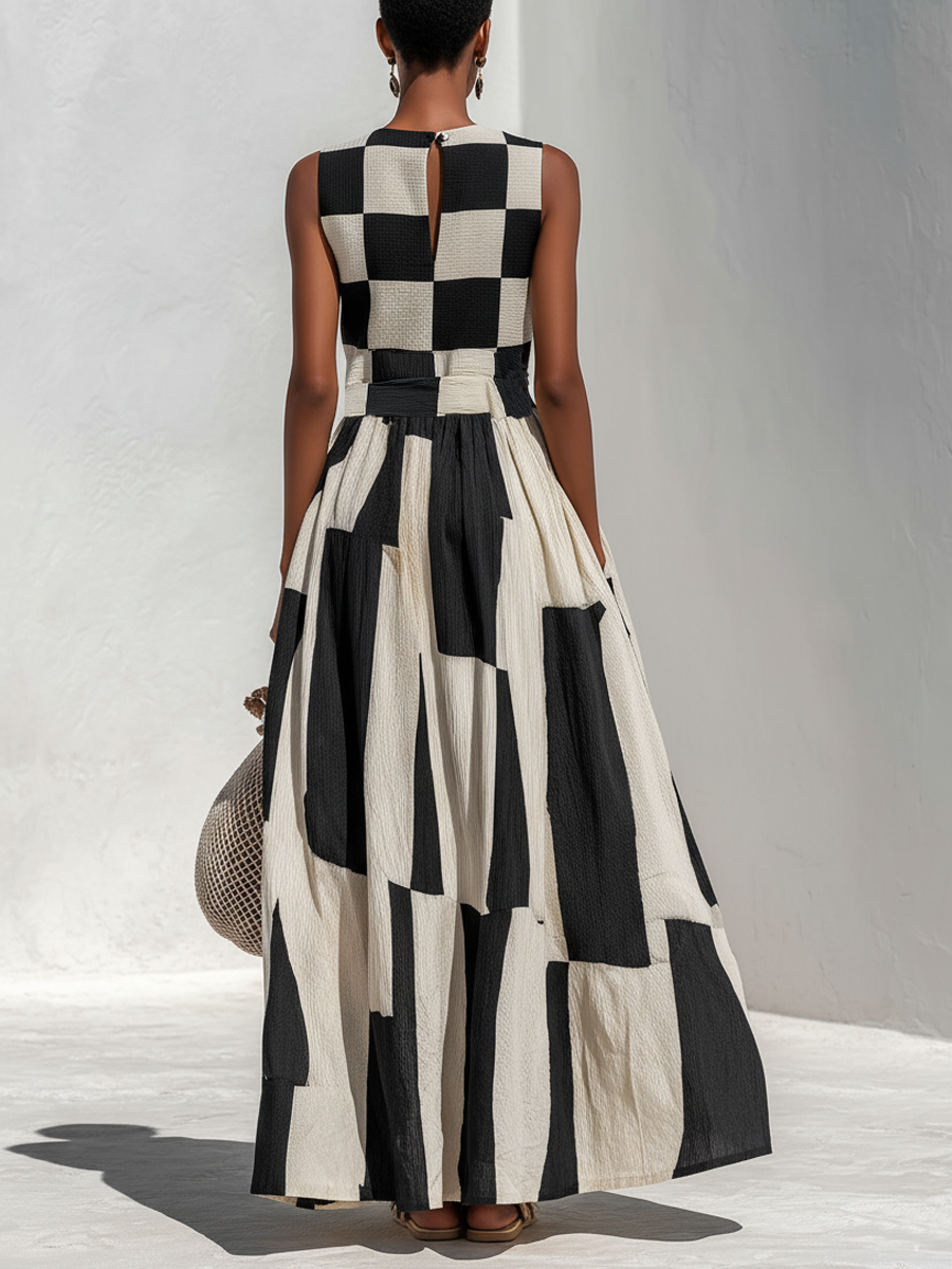 ROUSSEL PARIS | Robe Maxi sans Manches avec Panneau Contrastant