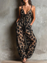ROUSSEL PARIS | Combinaison imprimé animal avec encolure halter