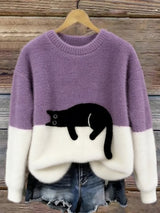 ROUSSEL PARIS | Pull Oversize Élégant avec Chat
