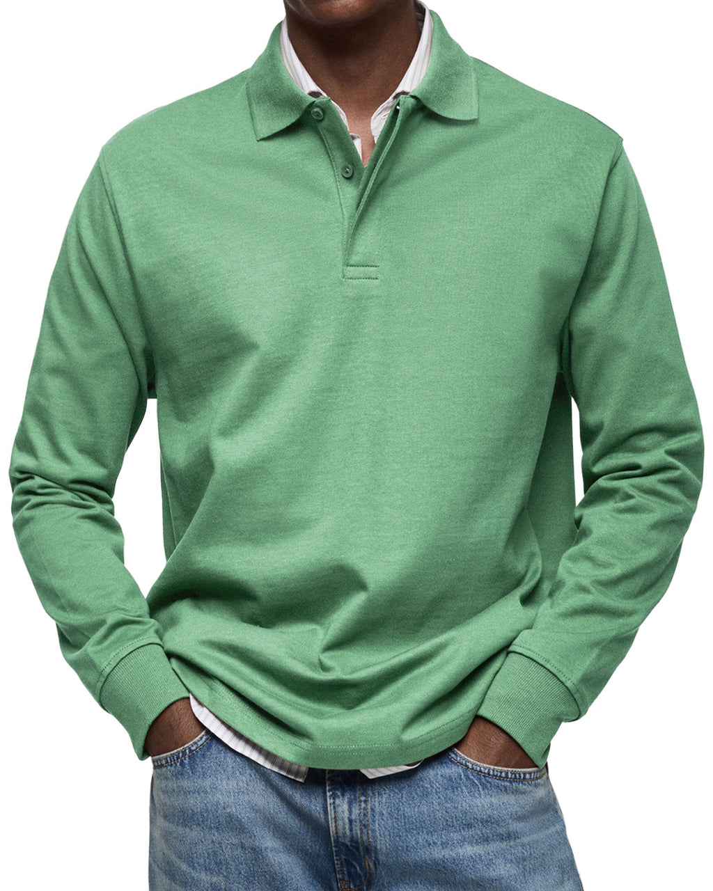 LAURENT MONACO | POLO ÉLÉGANT À MANCHES LONGUES POUR HOMME