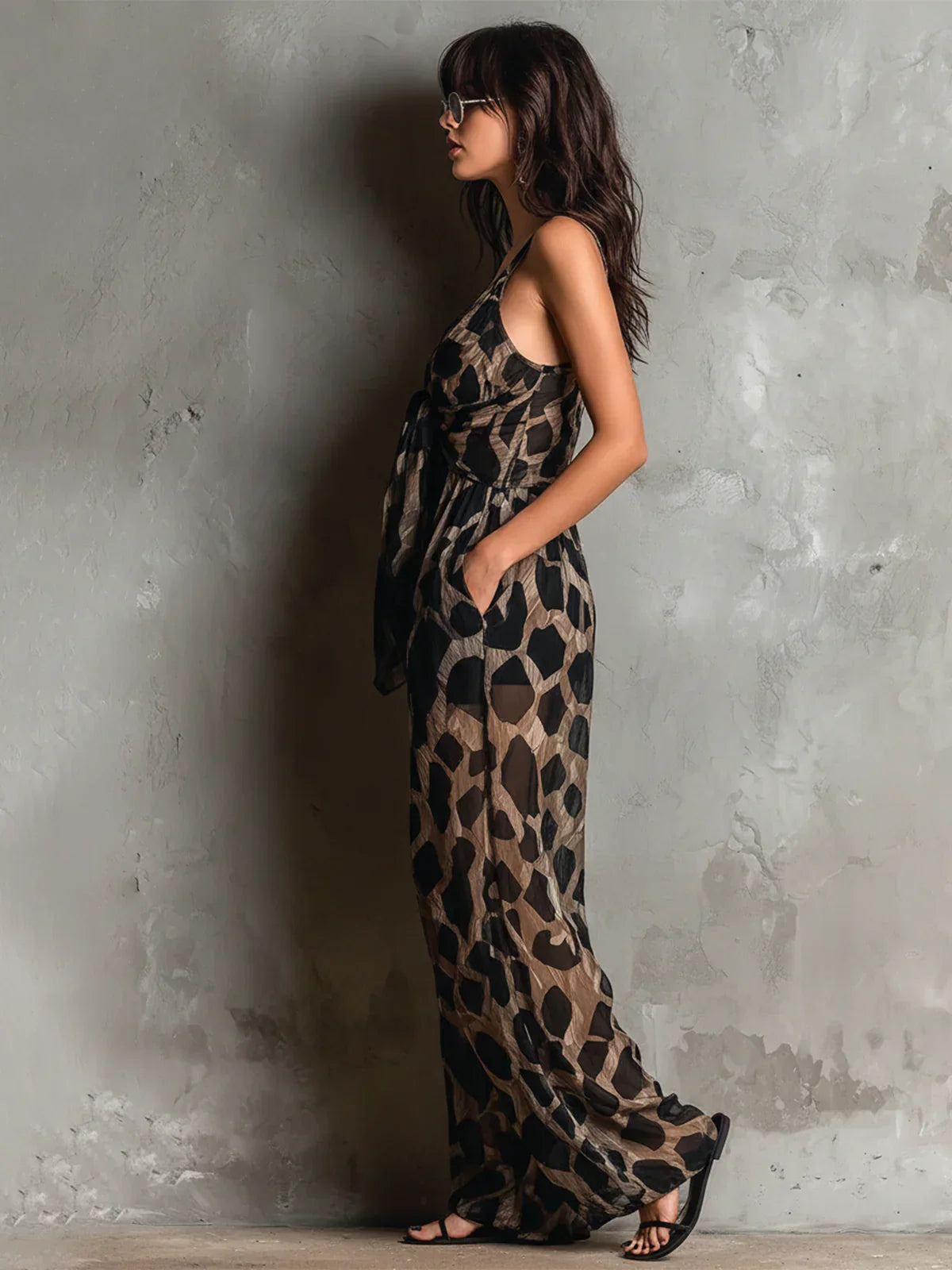 ROUSSEL PARIS | Combinaison imprimé animal avec encolure halter
