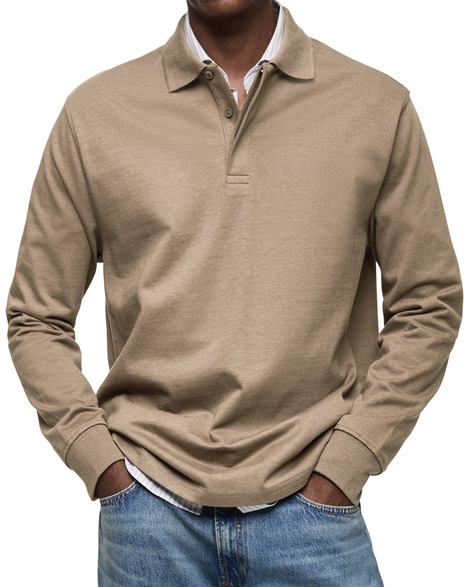 LAURENT MONACO | POLO ÉLÉGANT À MANCHES LONGUES POUR HOMME