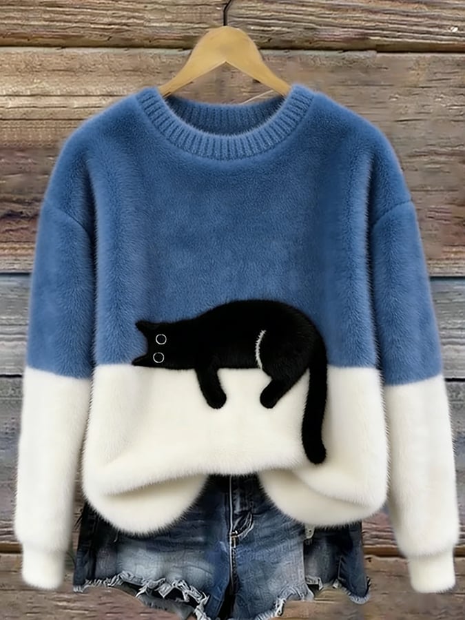ROUSSEL PARIS | Pull Oversize Élégant avec Chat