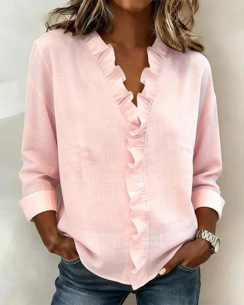 ROUSSEL PARIS | BLOUSE À COL VOLANTÉ EN V POUR FEMMES