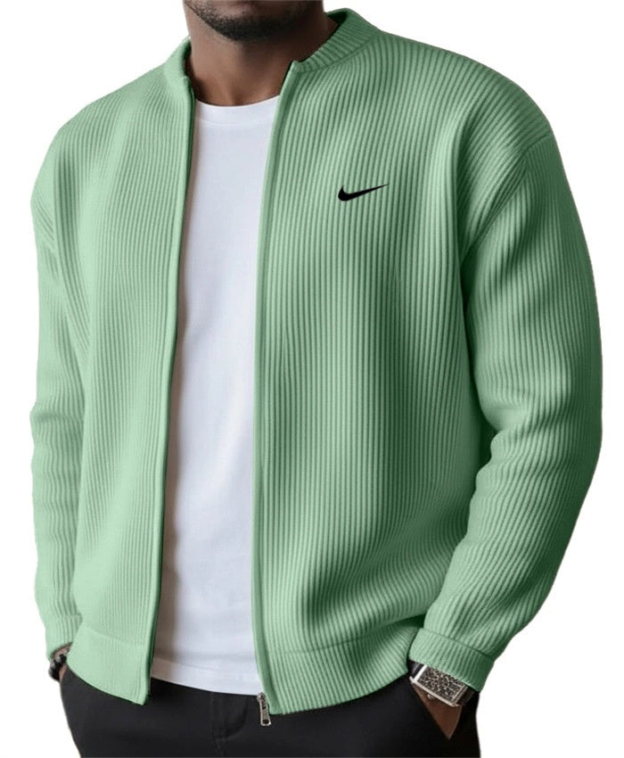 ROUSSEL PARIS | Veste Zippée Côtelée Homme, Col Montant Stretch