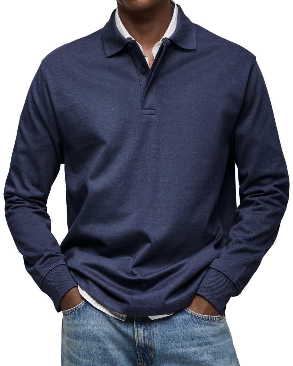 LAURENT MONACO | POLO ÉLÉGANT À MANCHES LONGUES POUR HOMME