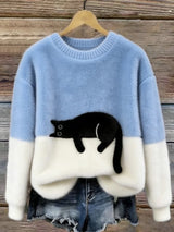 ROUSSEL PARIS | Pull Oversize Doux à Motif Chat