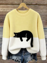 ROUSSEL PARIS | Pull Oversize Élégant avec Chat