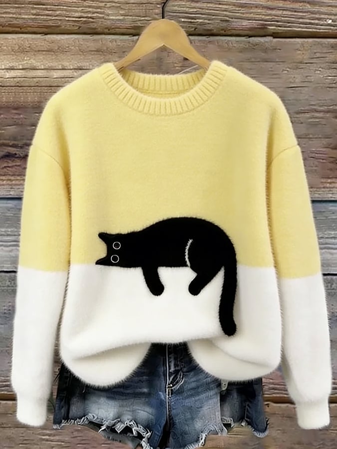 ROUSSEL PARIS | Pull Oversize Élégant avec Chat