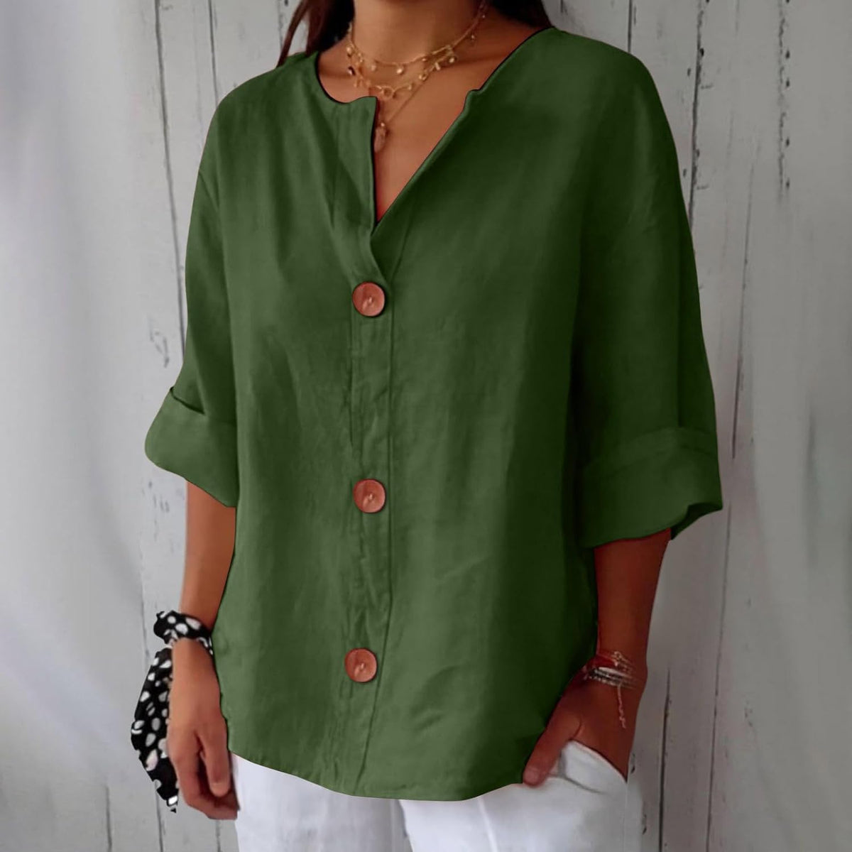 ROUSSEL PARIS | CHEMISE À COL EN V POUR FEMMES