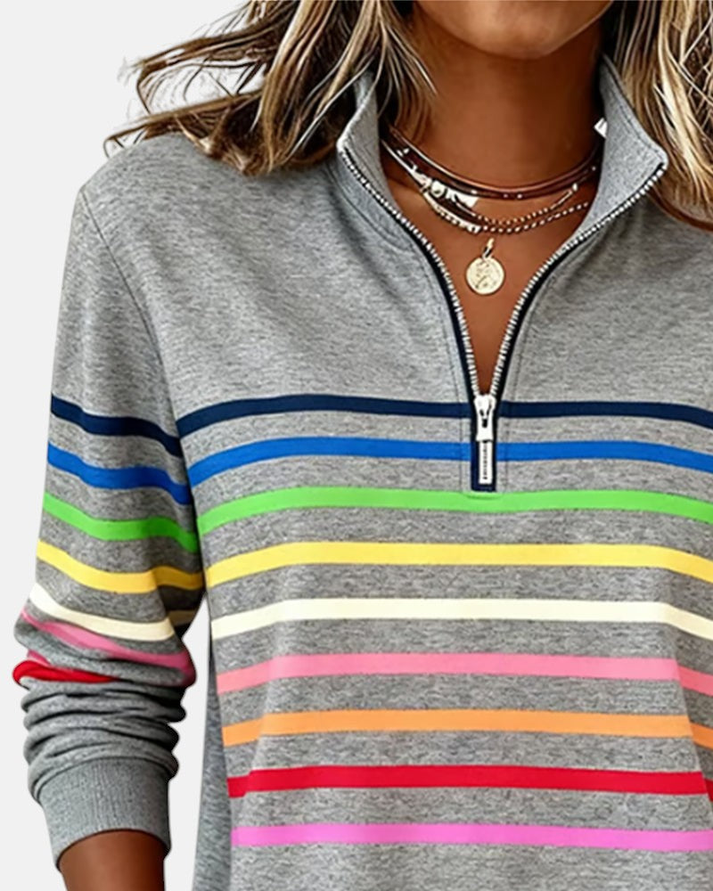 ROUSSEL PARIS | PULL RAYÉ À FERMETURE ÉCLAIR POUR FEMMES