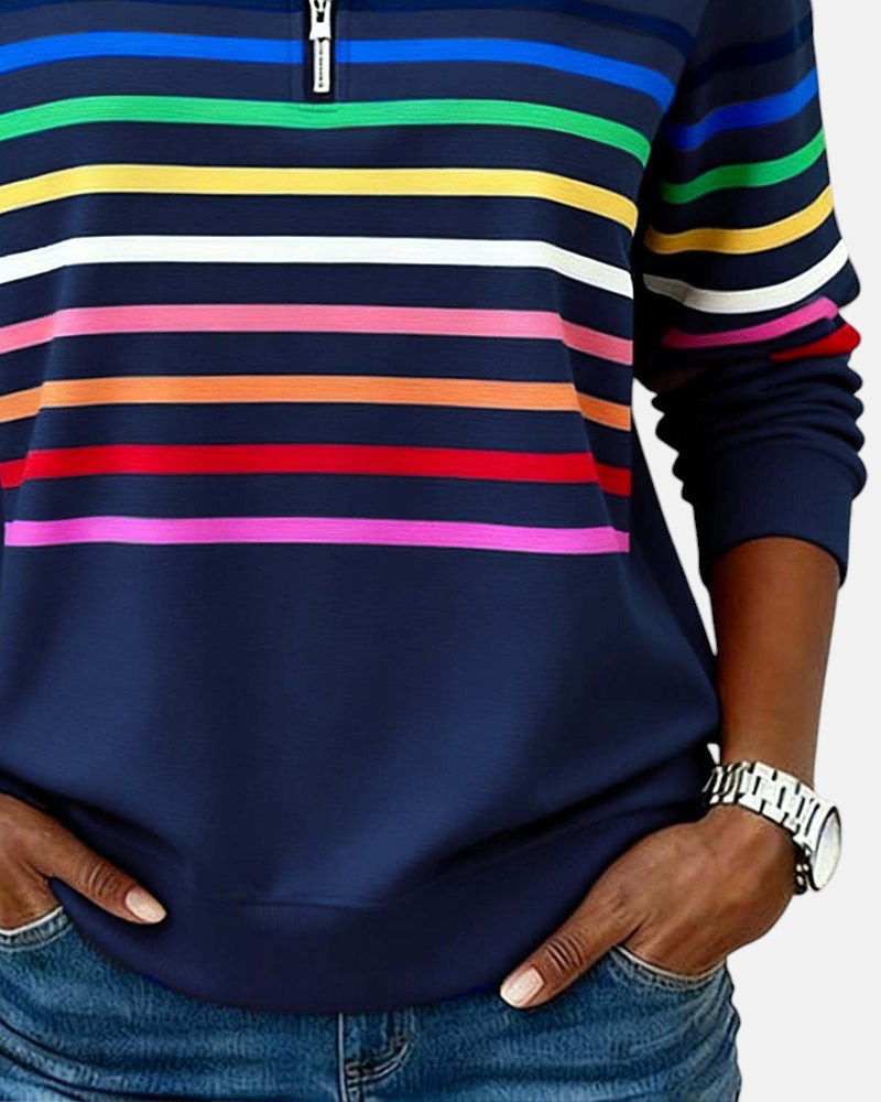 ROUSSEL PARIS | PULL RAYÉ À FERMETURE ÉCLAIR POUR FEMMES