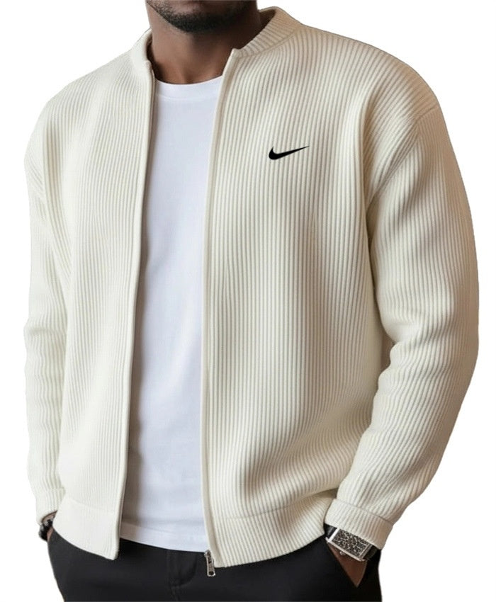 ROUSSEL PARIS | Veste Zippée Côtelée Homme, Col Montant Stretch