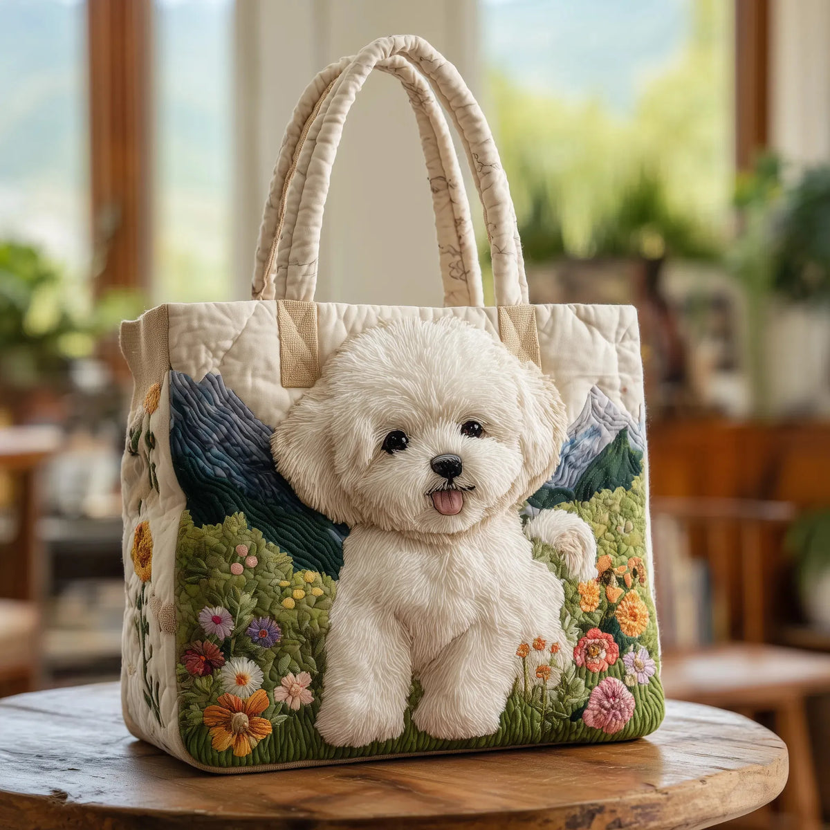 ROUSSEL PARIS | Sac matelassé artisanal motif chiens