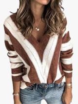 ROUSSEL PARIS | PULL RAYÉ COL V POUR FEMMES