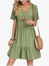ROUSSEL PARIS | ROBE D'ÉTÉ ÉLÉGANTE À MANCHES COURTES POUR FEMME