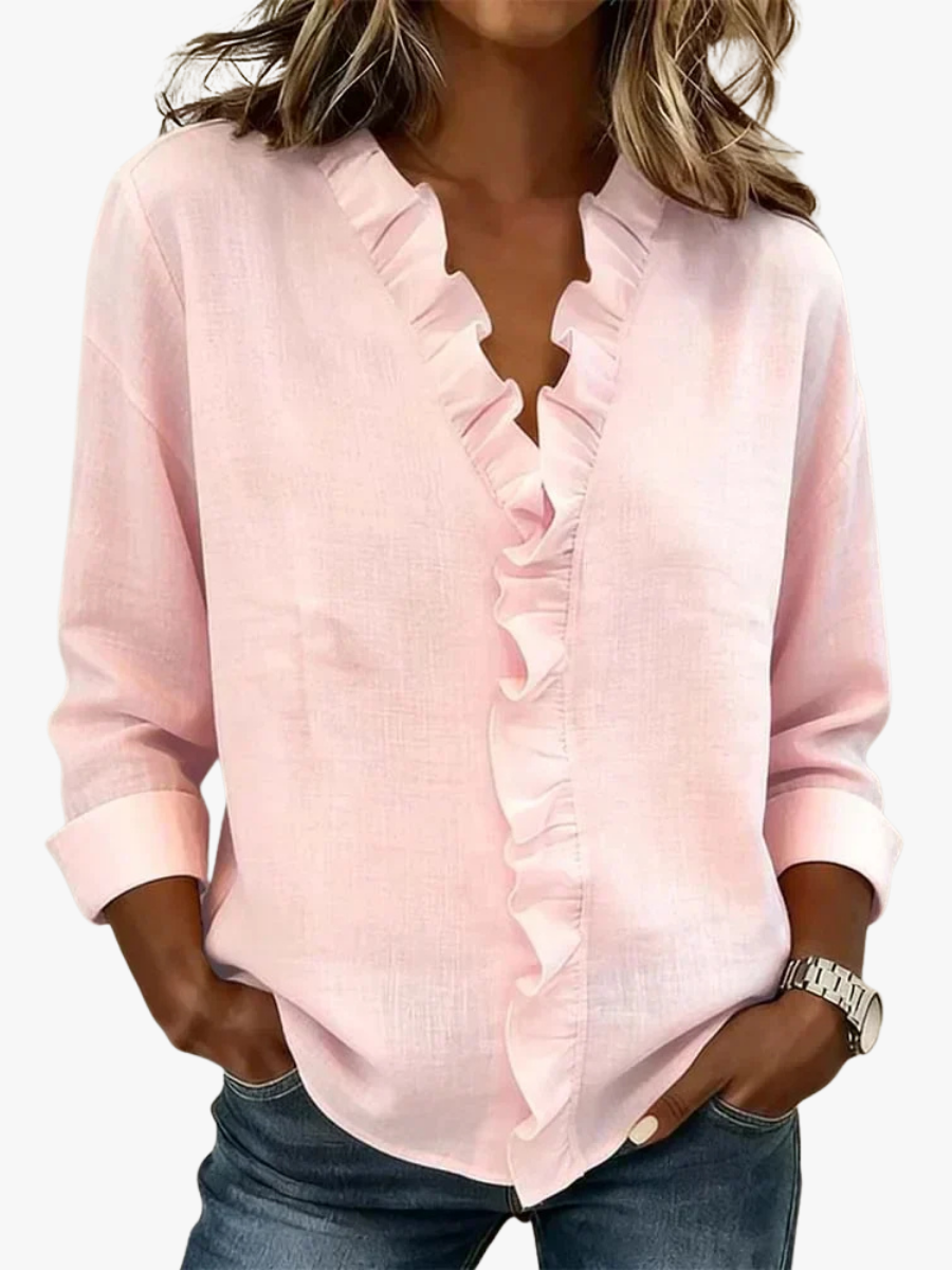 ROUSSEL PARIS | BLOUSE À COL VOLANTÉ EN V POUR FEMMES