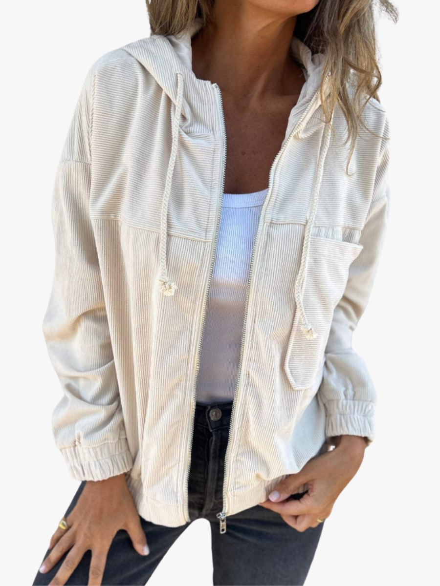 ROUSSEL PARIS | VESTE À CAPUCHE EN VELOURS CÔTELÉ POUR FEMME