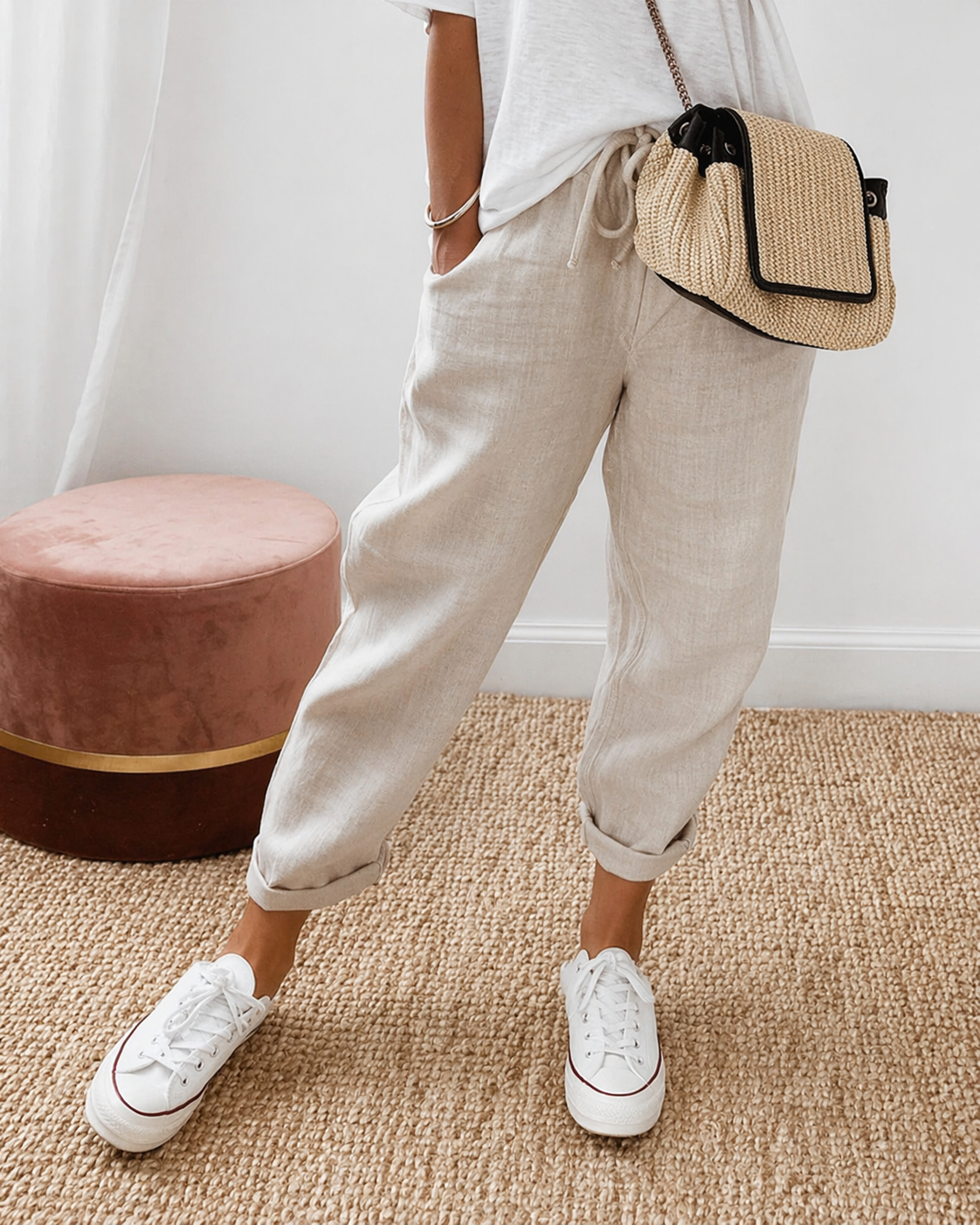 ROUSSEL PARIS | PANTALON LIN DÉTENDU POUR FEMMES