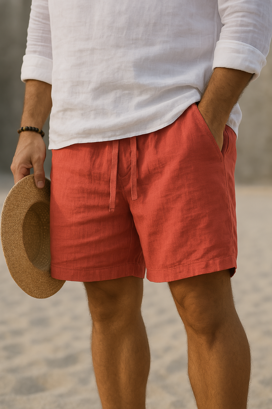 ROUSSEL PARIS | Short en Lin Élégant à Ceinture Élastique
